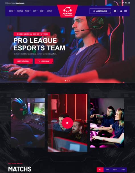 esports wordpress themes|Playrex .